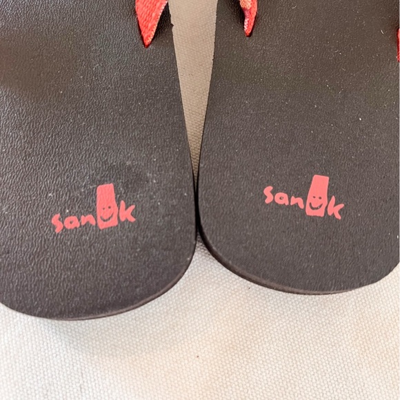 Sanuk Yoga Joy Coral Stripe Flip Flop Sandals Size 10 - Picture 7 of 10
